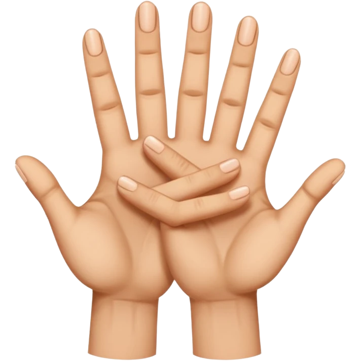 Face 2 hands with 6 on one and 7 on the other one emoji