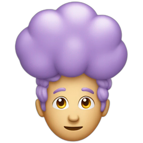Lilac thinking face balloon emoji