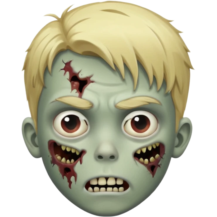 boy zombie with blonde hair no expressions emoji
