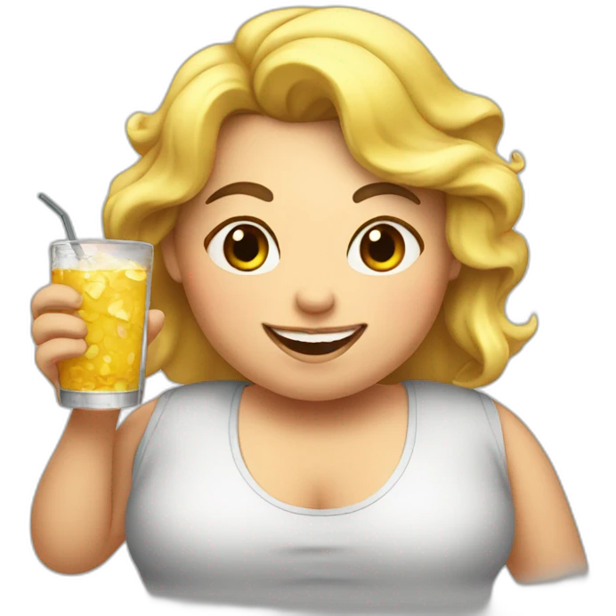 Fat girl drink juse emoji
