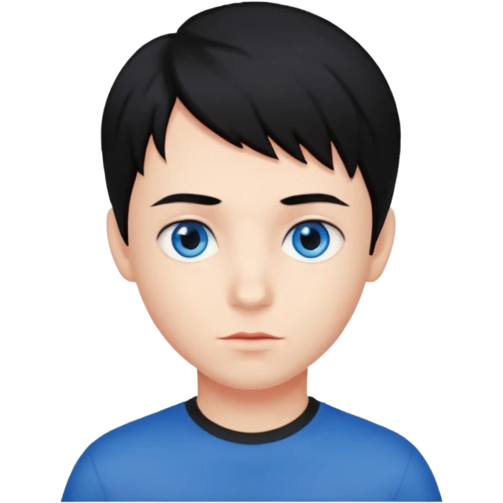 a boy with black hair and red streaks  emoji