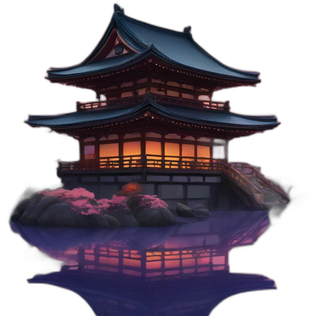 Magic night japanese temple  emoji