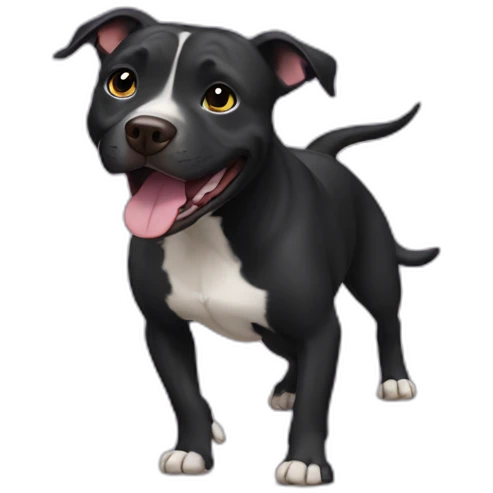 Black dog female pit bull is dancing emoji