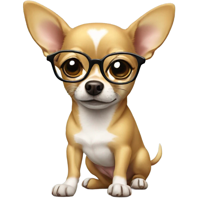 Chihuahua with glasses  emoji