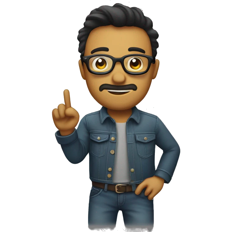 chico con gafas con el dedo pulgar arriba emoji