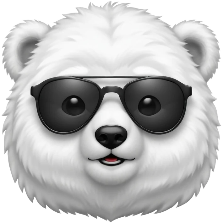baby polar bear wear black sunglasses emoji