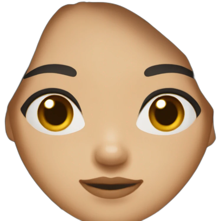 girl with black hair to the waist with large brown eyes, medium mouth, light brown complexion emoji