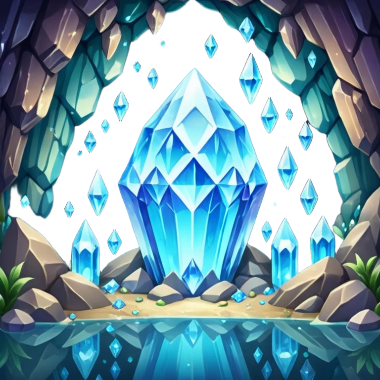 fantasy scenery, crystal cave, sparkling gems, mysterious glow emoji