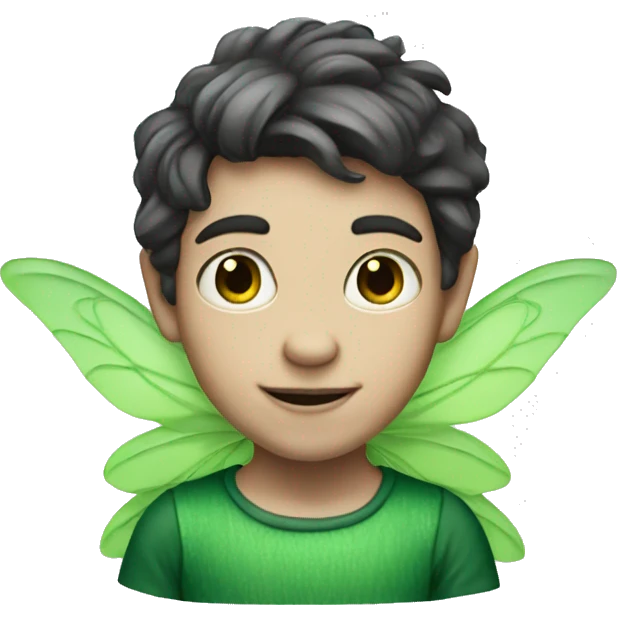 Boy Green Fairy, white skin emoji