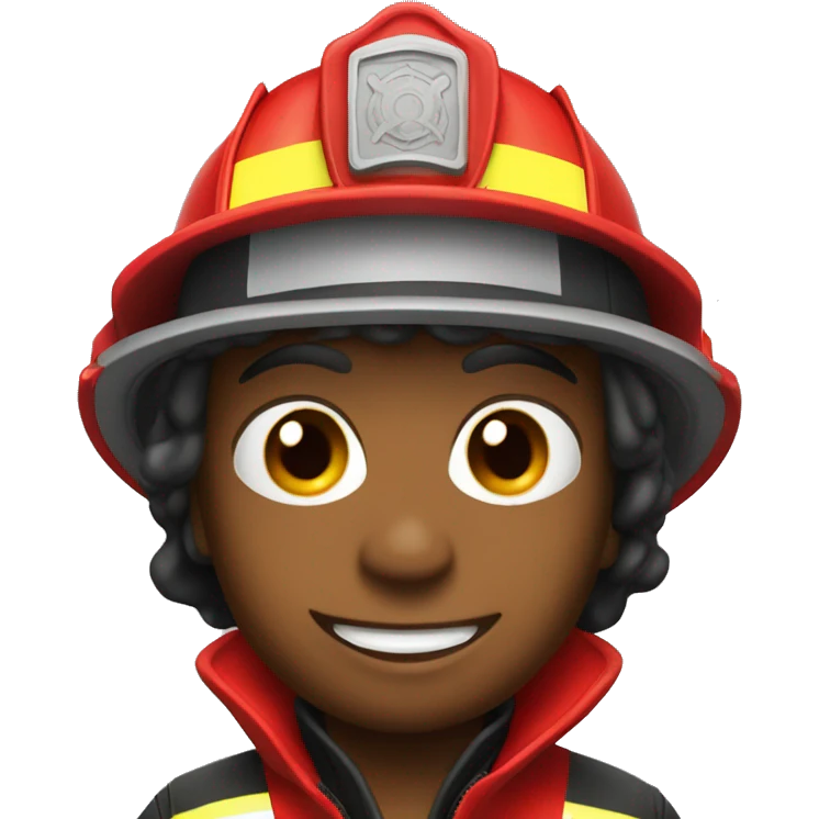 firefighter in fire truck emoji