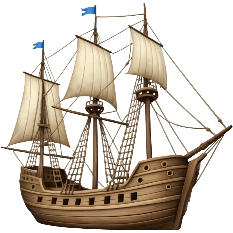 An old ship with masts and sails emoji