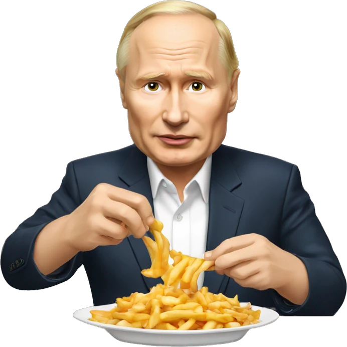 Vladimir poutine qui mange une poutine emoji