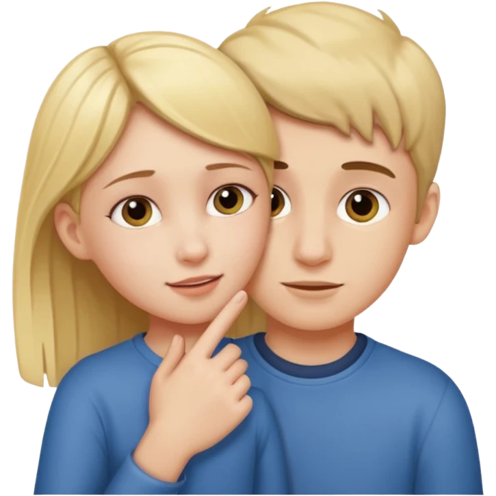 A girl holding an boys ear tightly emoji
