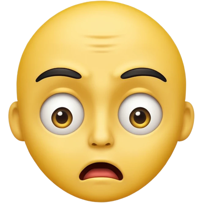 shocked emoji, raised eyebrows, mouth agape, yellow face, no text emoji