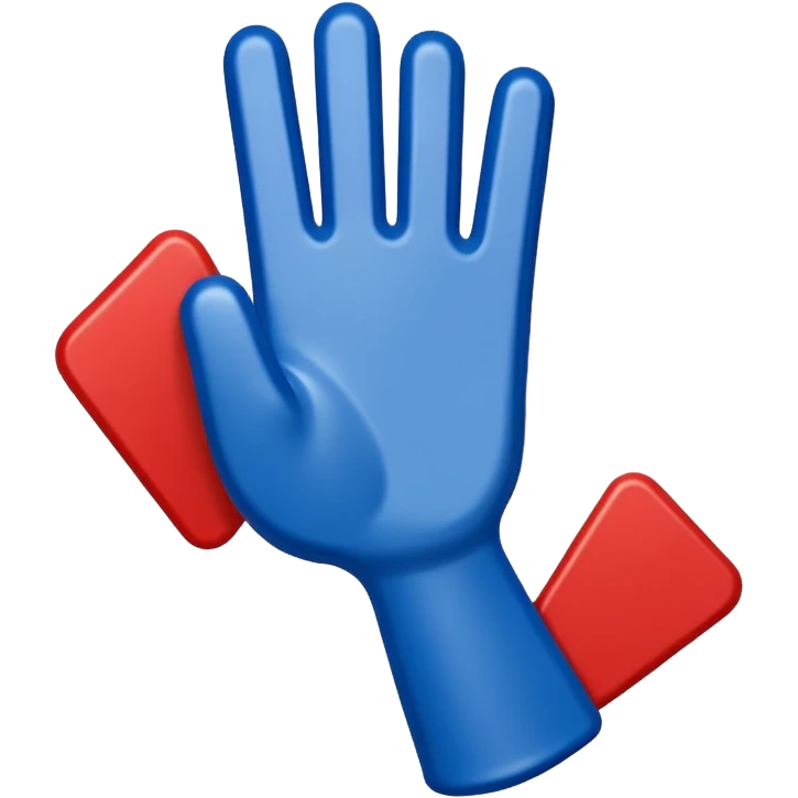 giant foam finger blue (#00A3E0) and red (#F9423A) emoji