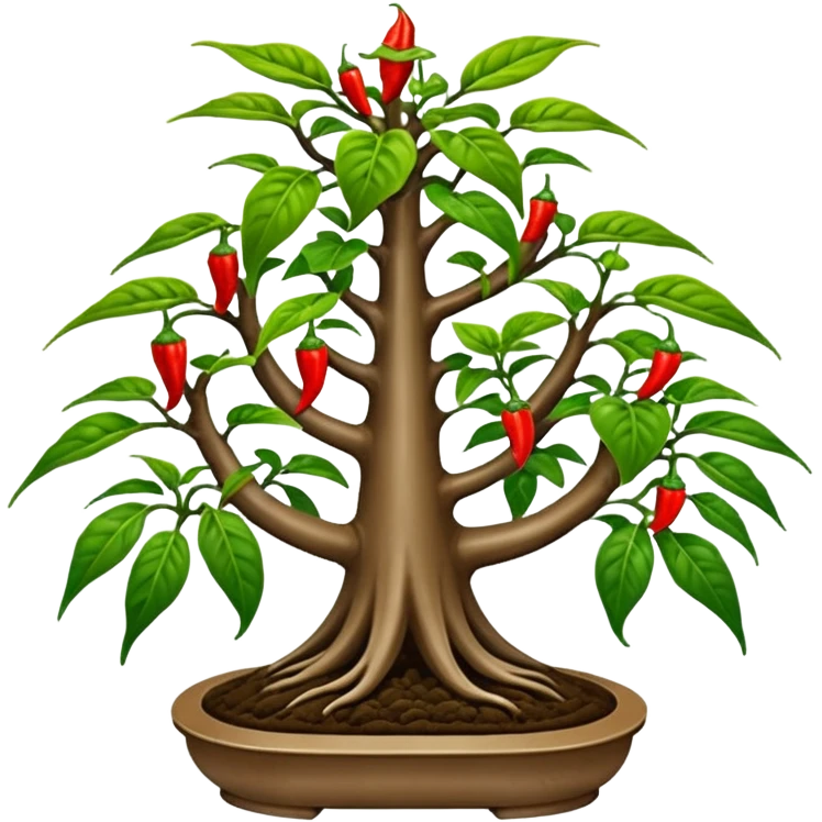 Very Large decorative alien-futuristic multi-tier space-efficient plant rack, which holds bonsai tiny hot pepper plants, constructed from mud emoji