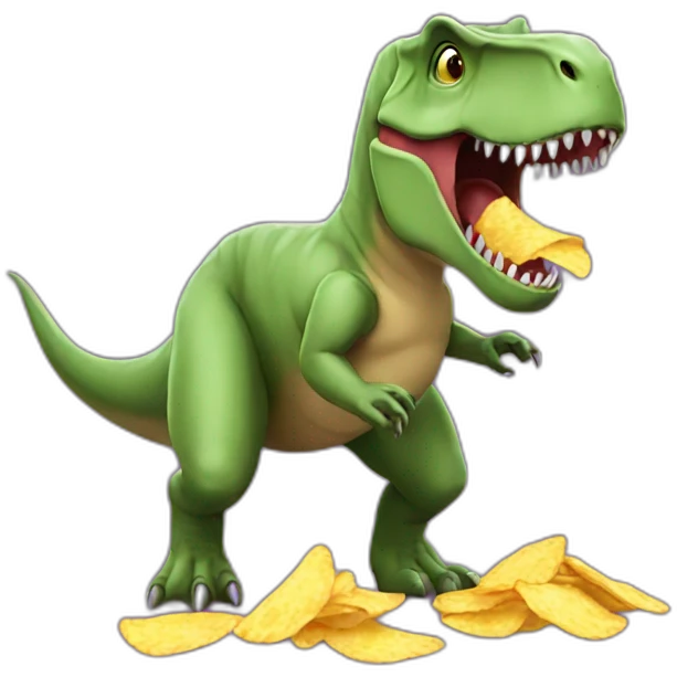 t rex eating chips  emoji