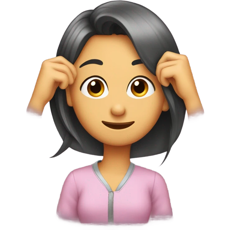 Cute eyeroll, fixing hair emoji