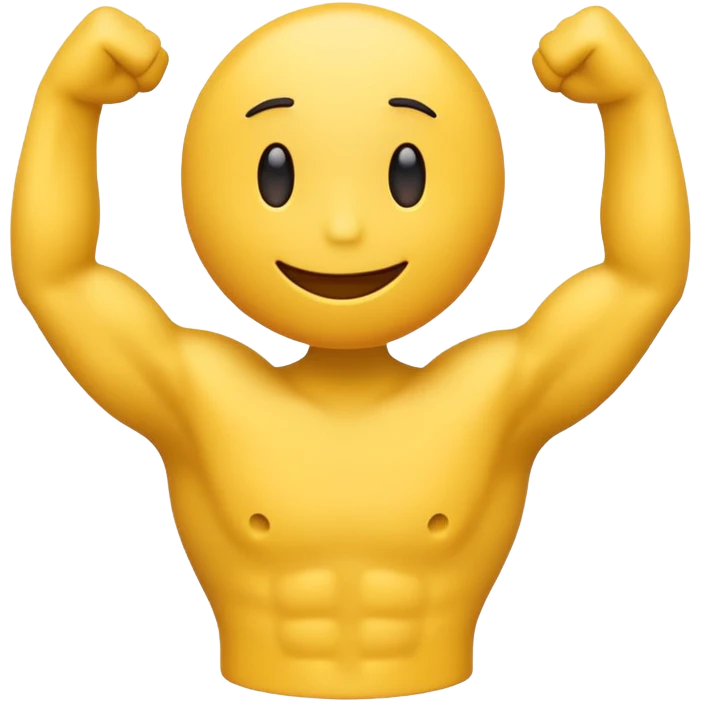 make a yellow simple emoji of flexing back  emoji