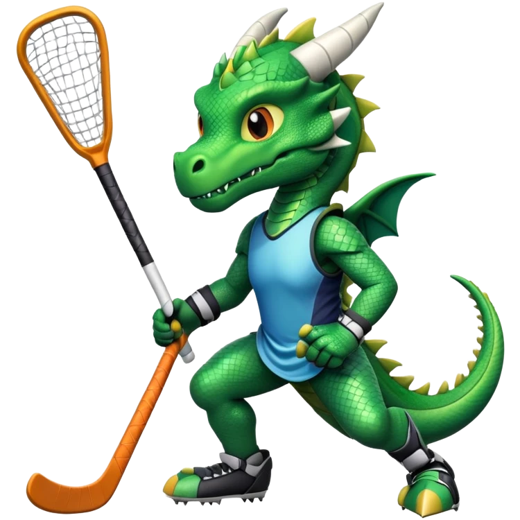 Dragon playing field hockey emoji