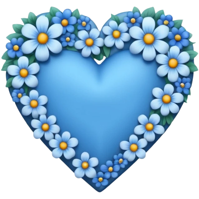 blue heart with a floral design emoji
