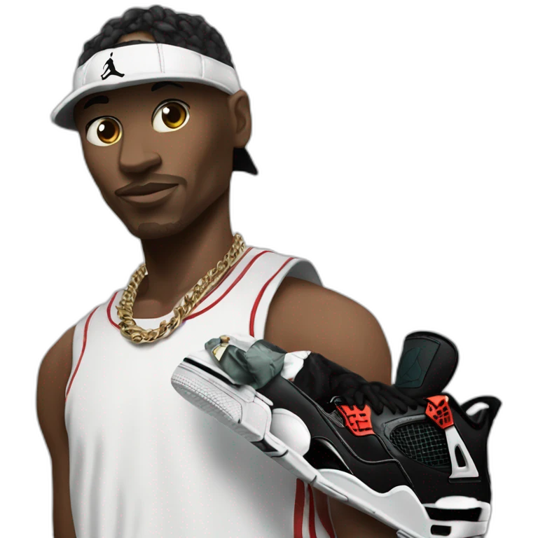Gangsta with Jordan 4 emoji