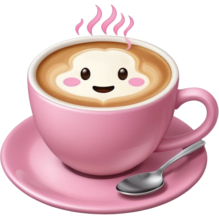 Pink coffe aesthetic  no use face emoji