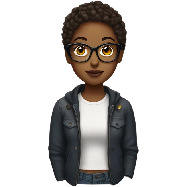 Masc girl with glasses  emoji