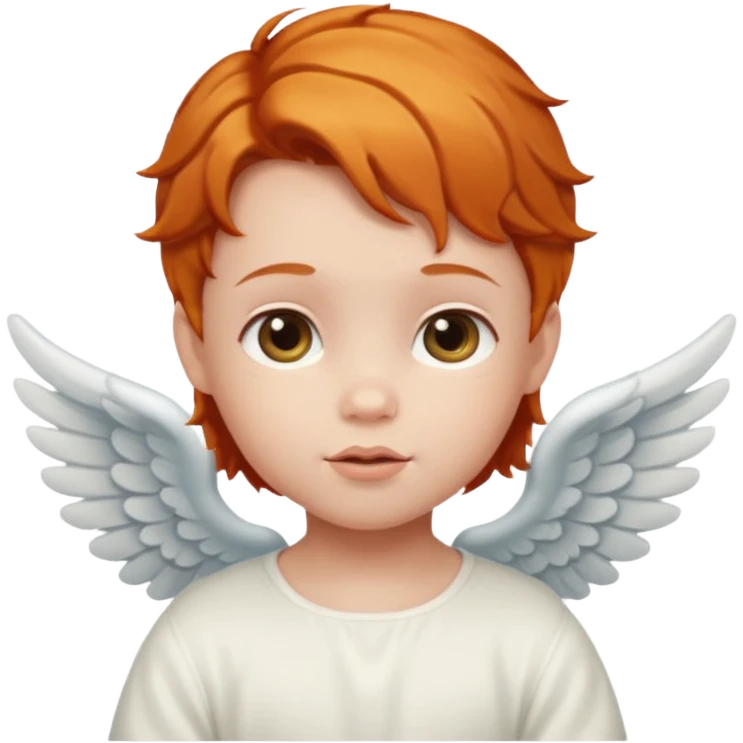 Make a baby angel emoji of just the face and have a piece of ginger hair like this: 👼🏻 emoji