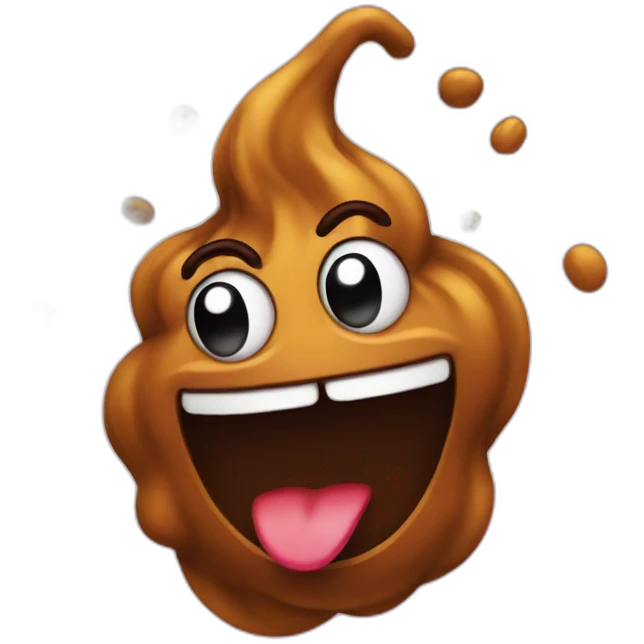 Poo partying emoji