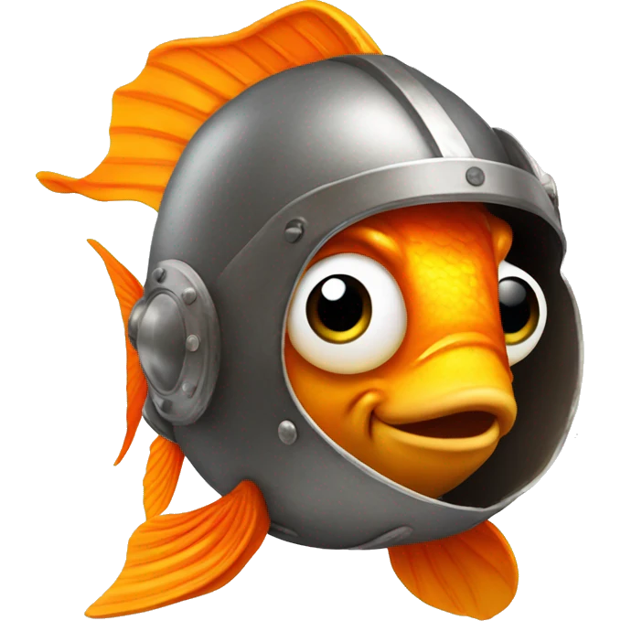 Goldfish wearing Viking helmet emoji