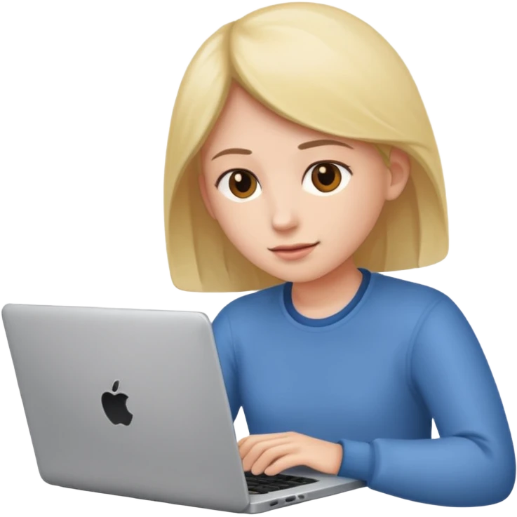 person working working on a laptop facing front emoji