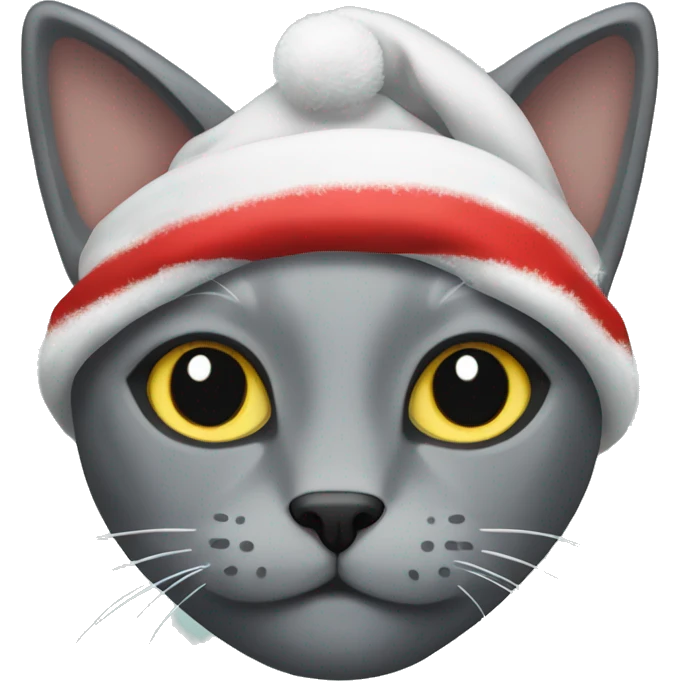 Grey cat Xmas emoji