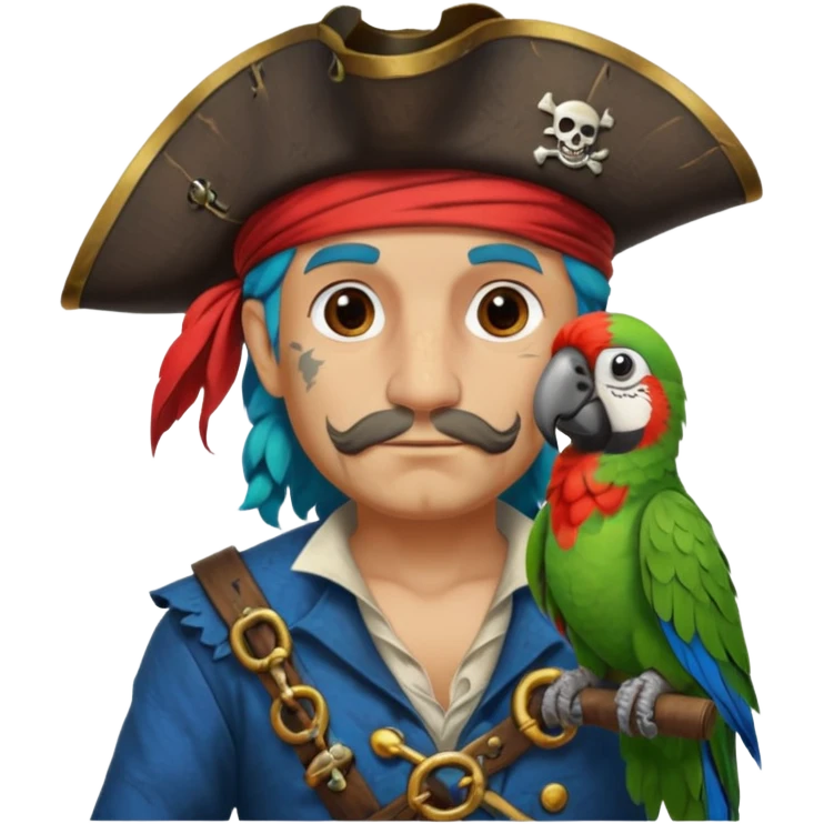 pirate and parrot emoji