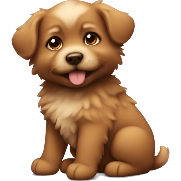 Fluffy brown puppy  emoji