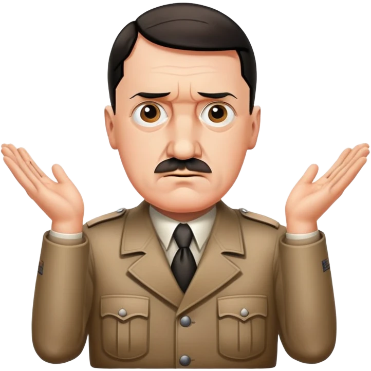 Hitler shrugging shoulders emoji
