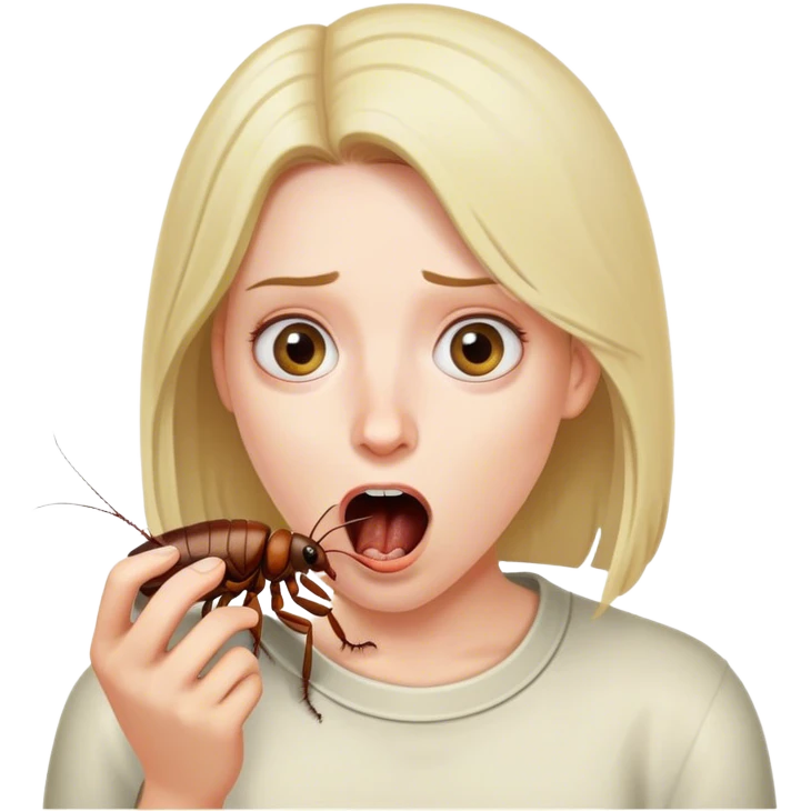 Eating a cockroach  emoji