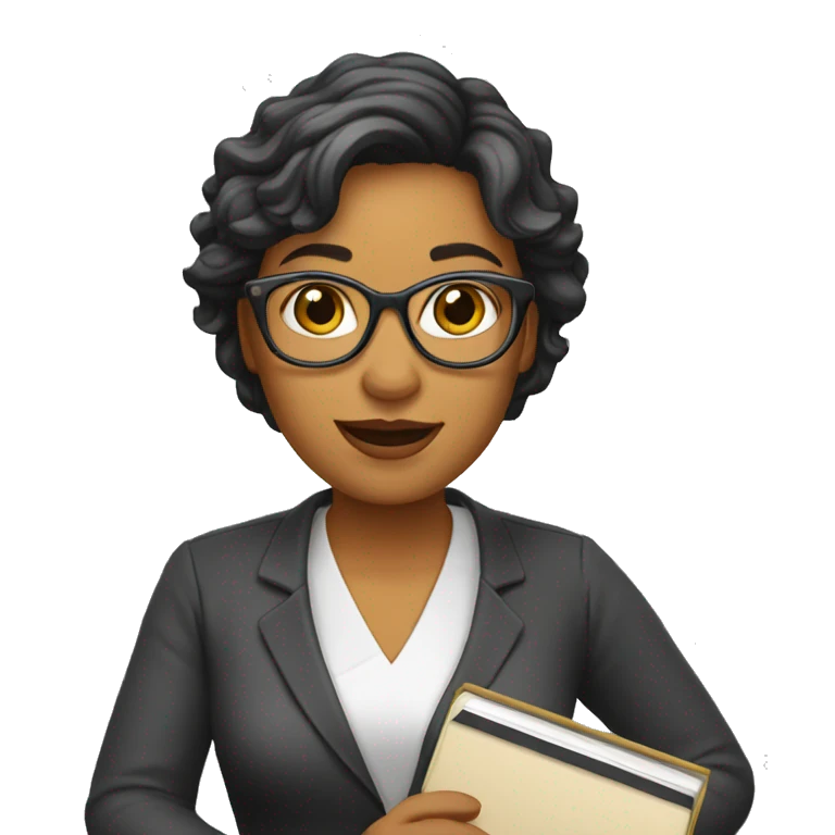 Una profesora con una pizarra  emoji