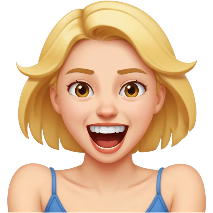 a girl with her arms around her neck getting mad but laughing emoji