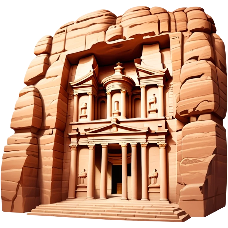 Ancient city of Petra in Jordan with the famous Treasury building carved into rock emoji