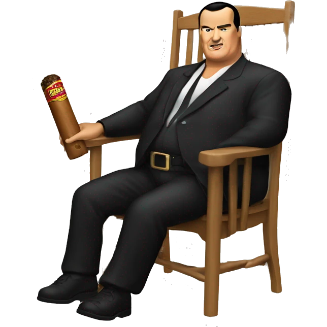 fat steven seagal with chair and cigar emoji