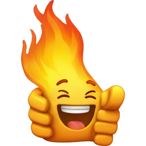 thumbs up on fire  emoji