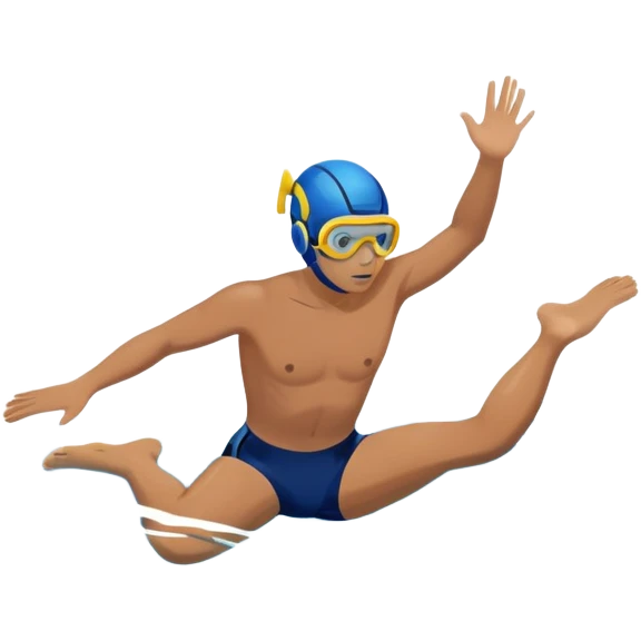 determined pool diver dives into a pool of confidence blue water  emoji