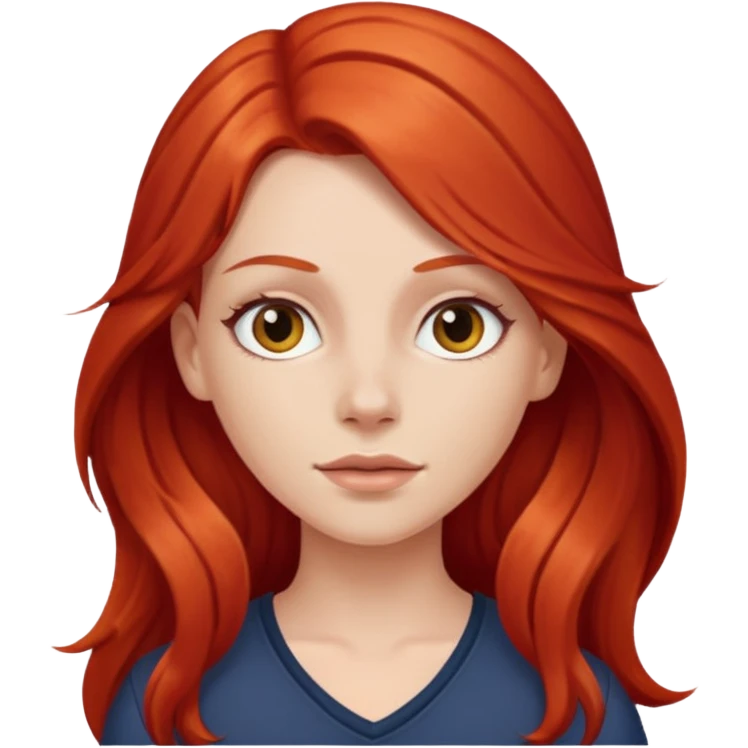 white girl with long red hair emoji