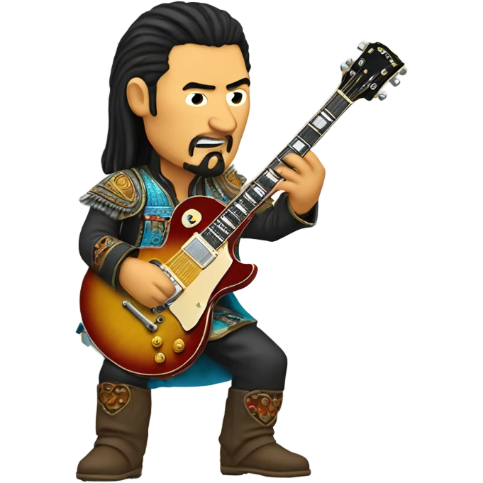 Genghis khan playing a Gibson Les Paul  emoji