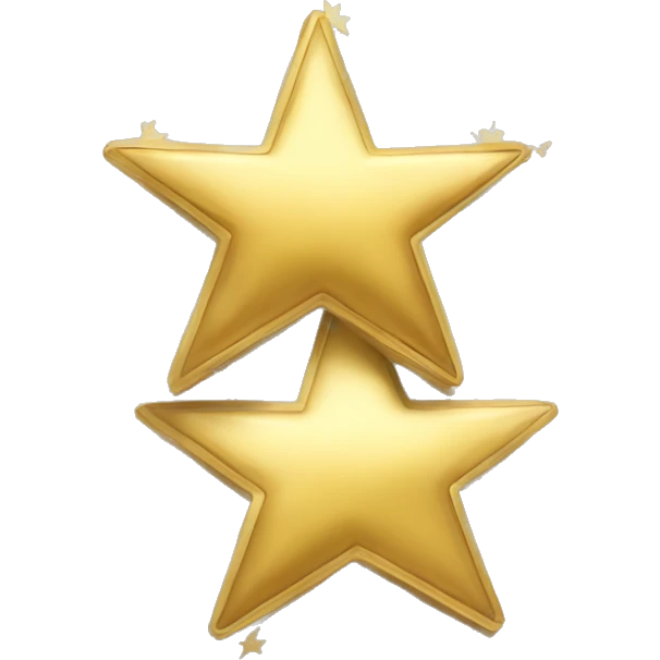 Two gold stars mirror each other  emoji