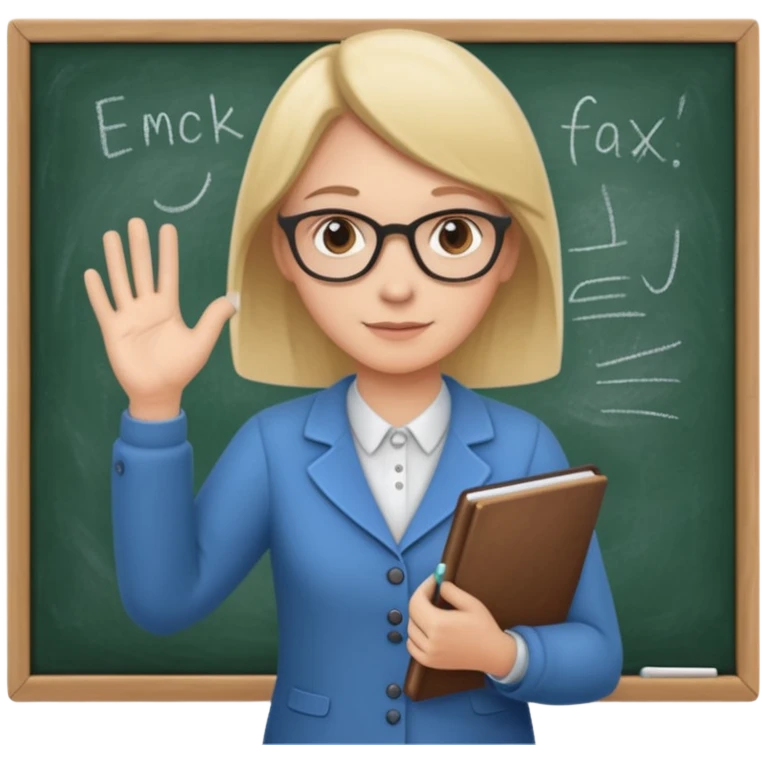 teacher at chalkboard emoji