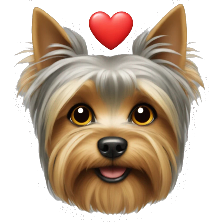 yorkshire terrier with an heart emoji
