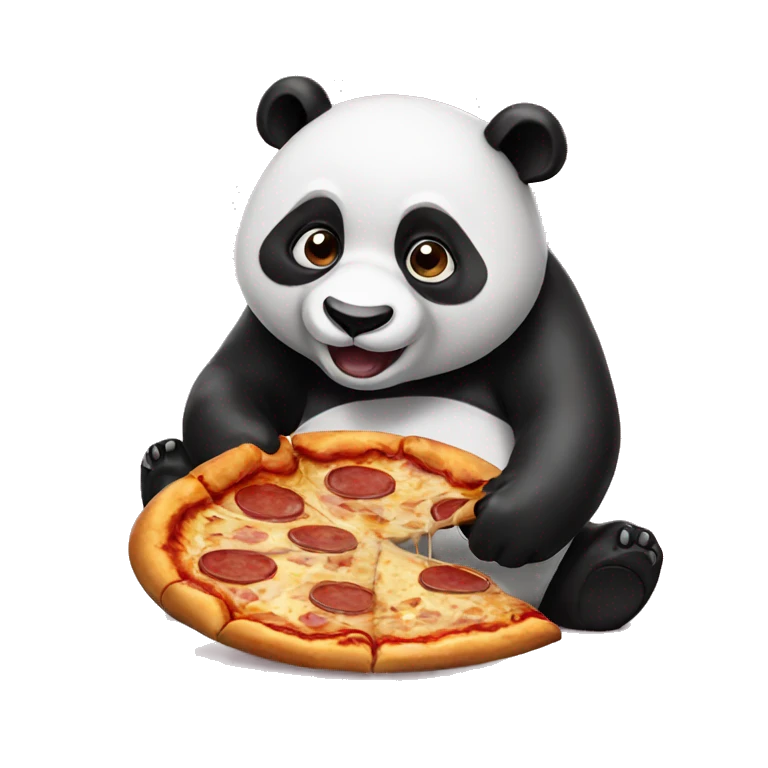 Panda eating pizza emoji