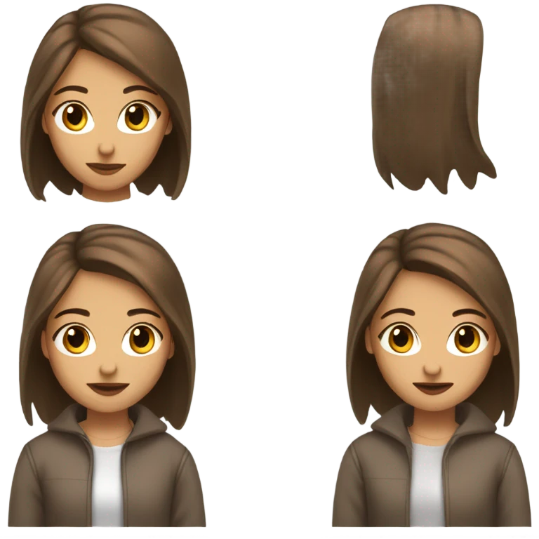 Girl pretty with brown hair and brown eyes y2k style emoji